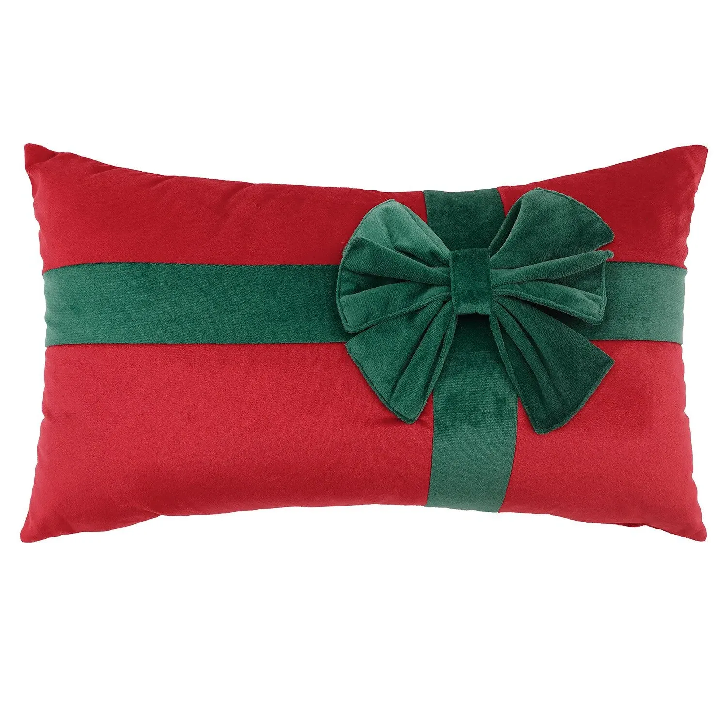 Present Shaped Cushion with Bow - Red image