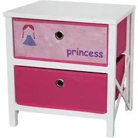 Princess Two Drawer Bedside - Pink