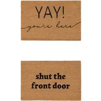 Printed Coir Door Mat with Slogan