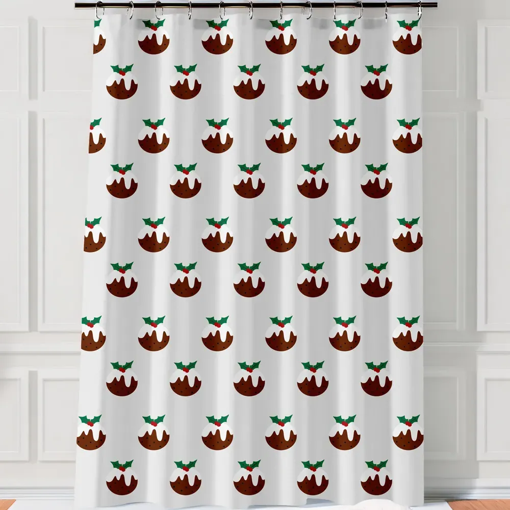Puddings PEVA Shower Curtain - White image