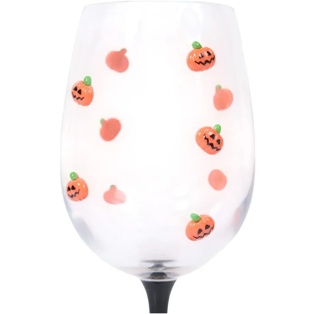 Pumpkin 3D Wine Glass - Clear