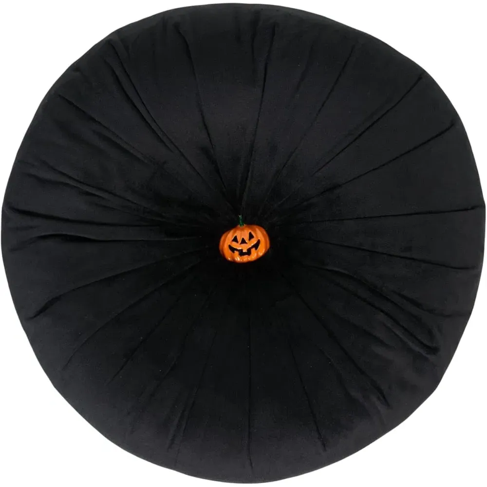 Pumpkin Embellished Cushion - Black