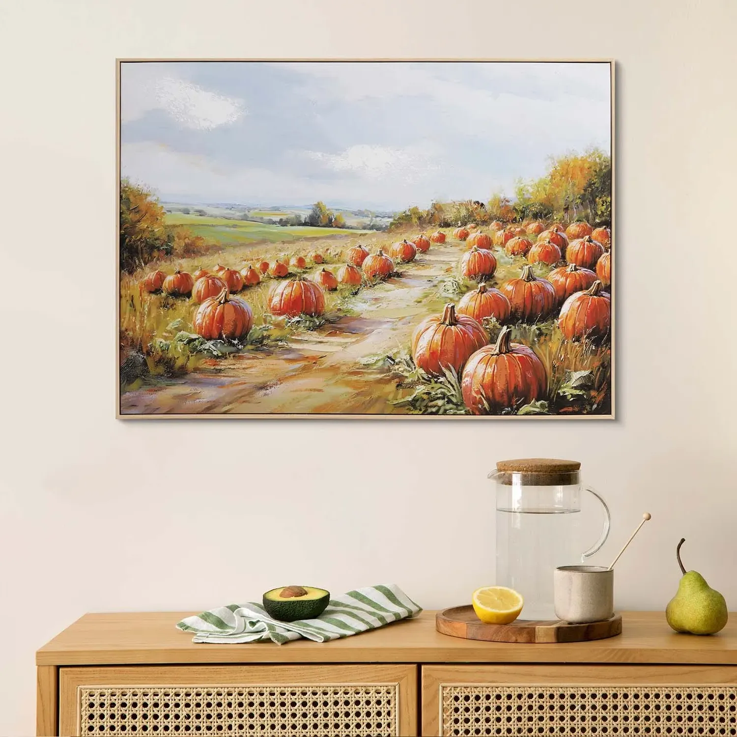 Pumpkin Patch Framed Wall Art - Multicolour