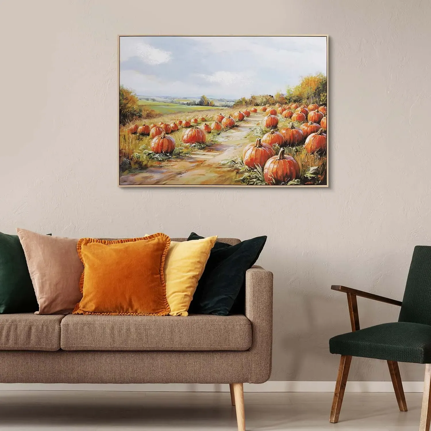 Pumpkin Patch Framed Wall Art - Multicolour