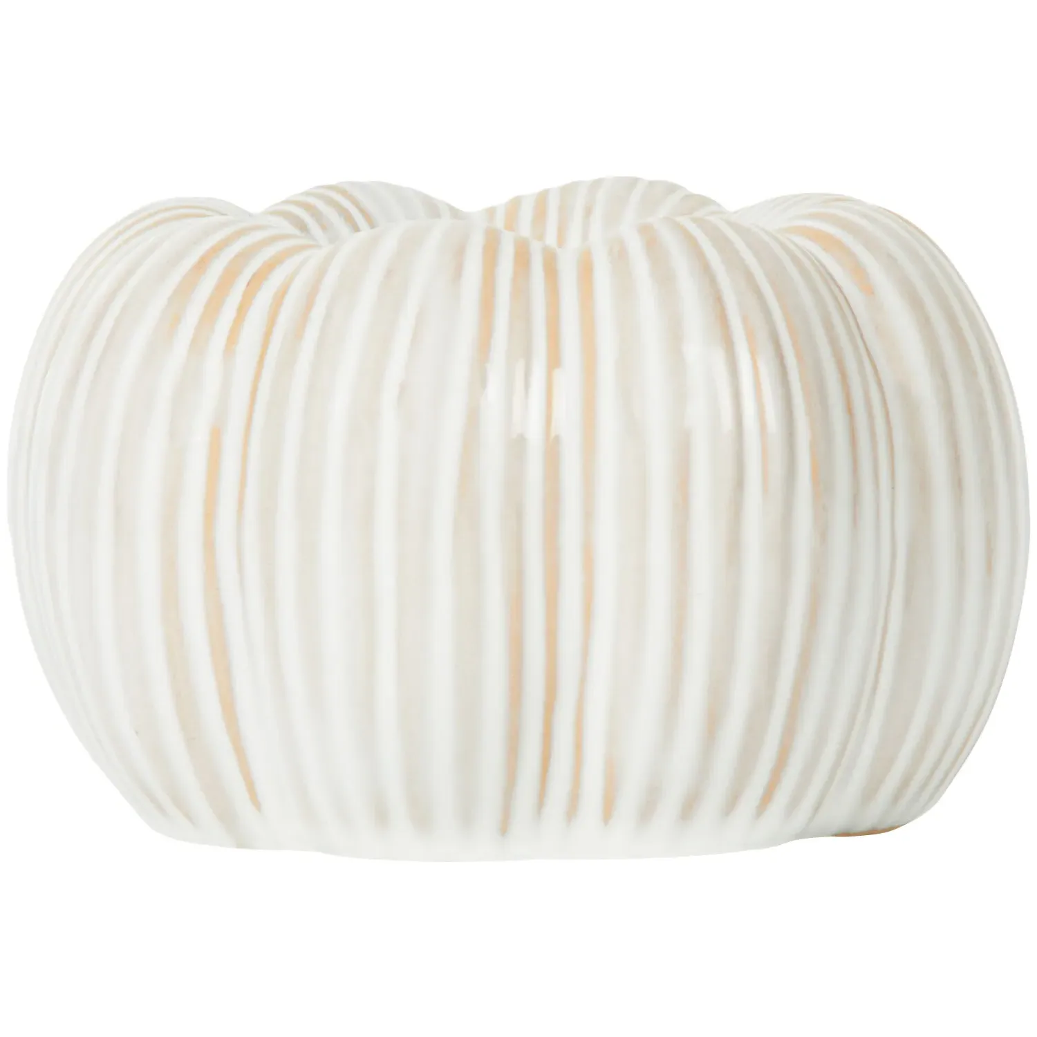 Pumpkin Tealight Holder - Orange and White