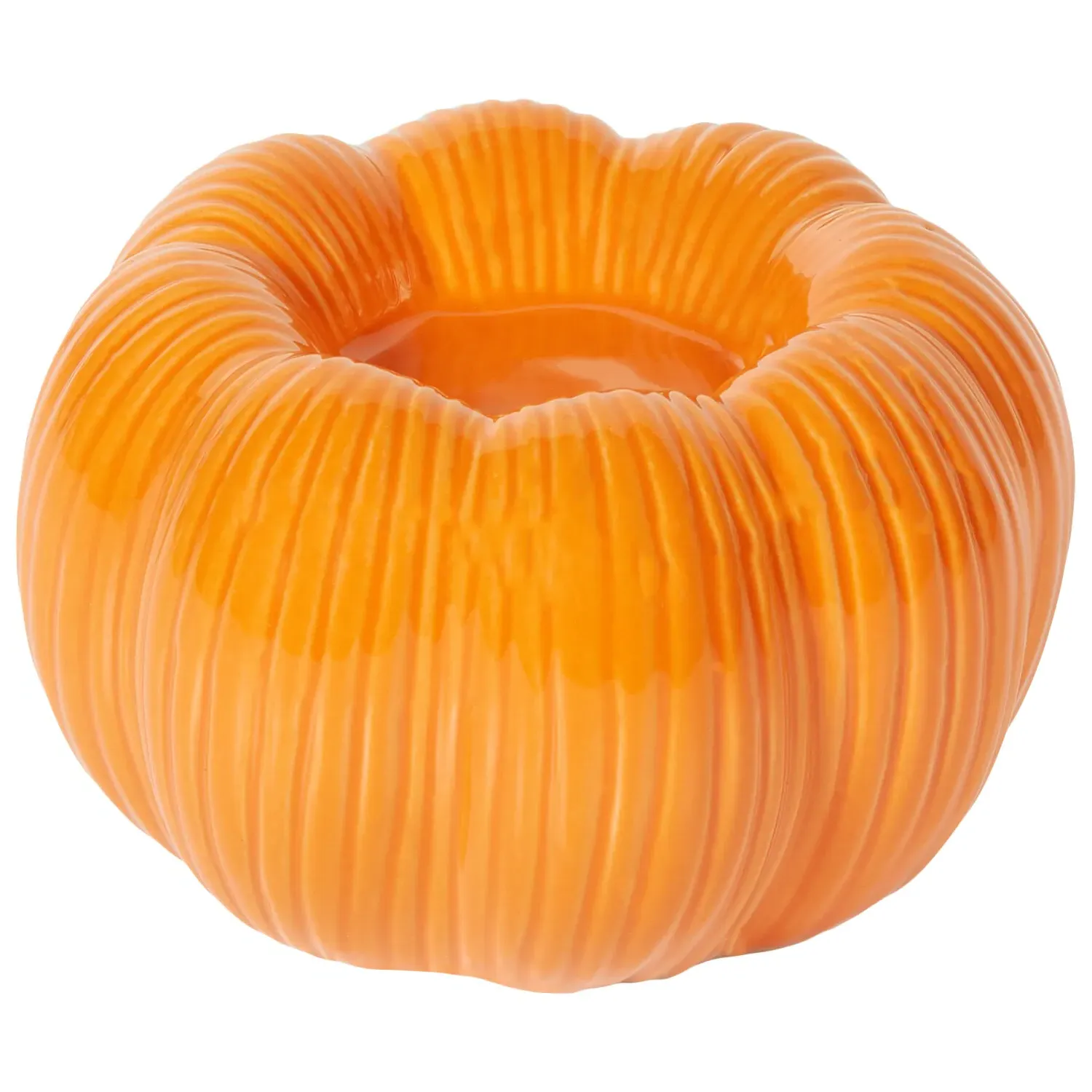 Pumpkin Tealight Holder - Orange and White