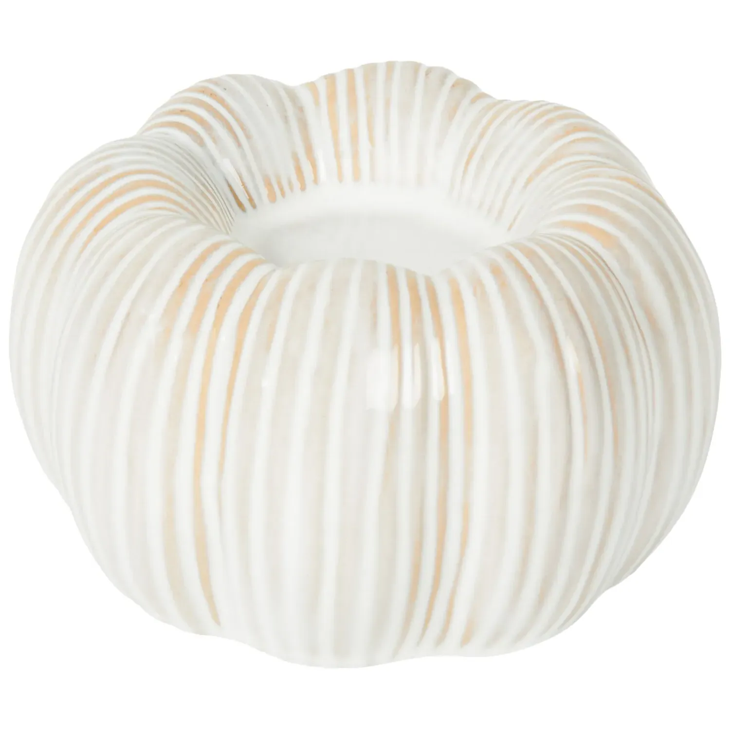 Pumpkin Tealight Holder - Orange and White