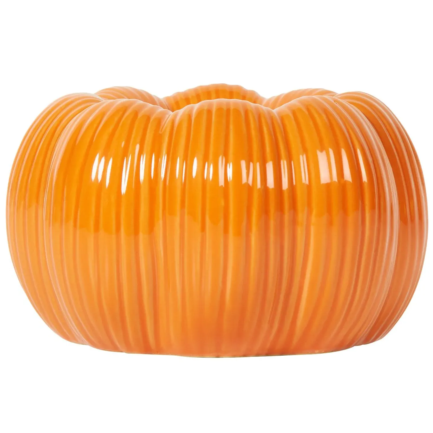 Pumpkin Tealight Holder - Orange and White