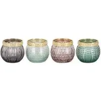 Pure Decor Jewel Candle Holders 4 Pack - Gold, Glass