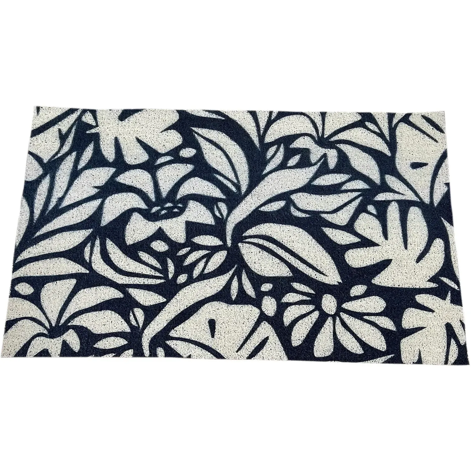 PVC Backed Geo Noodle Mat - Black and White