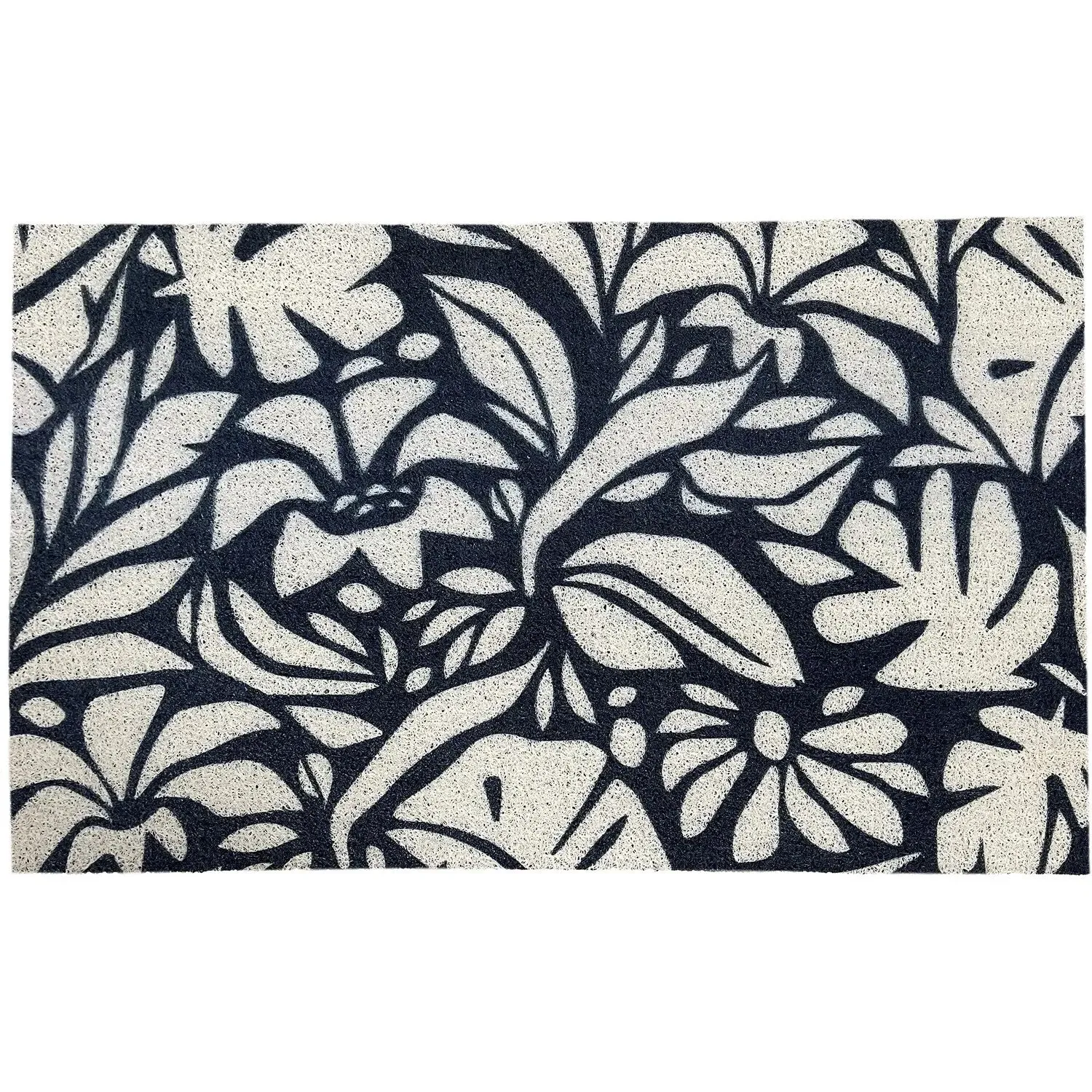 PVC Backed Geo Noodle Mat - Black and White image