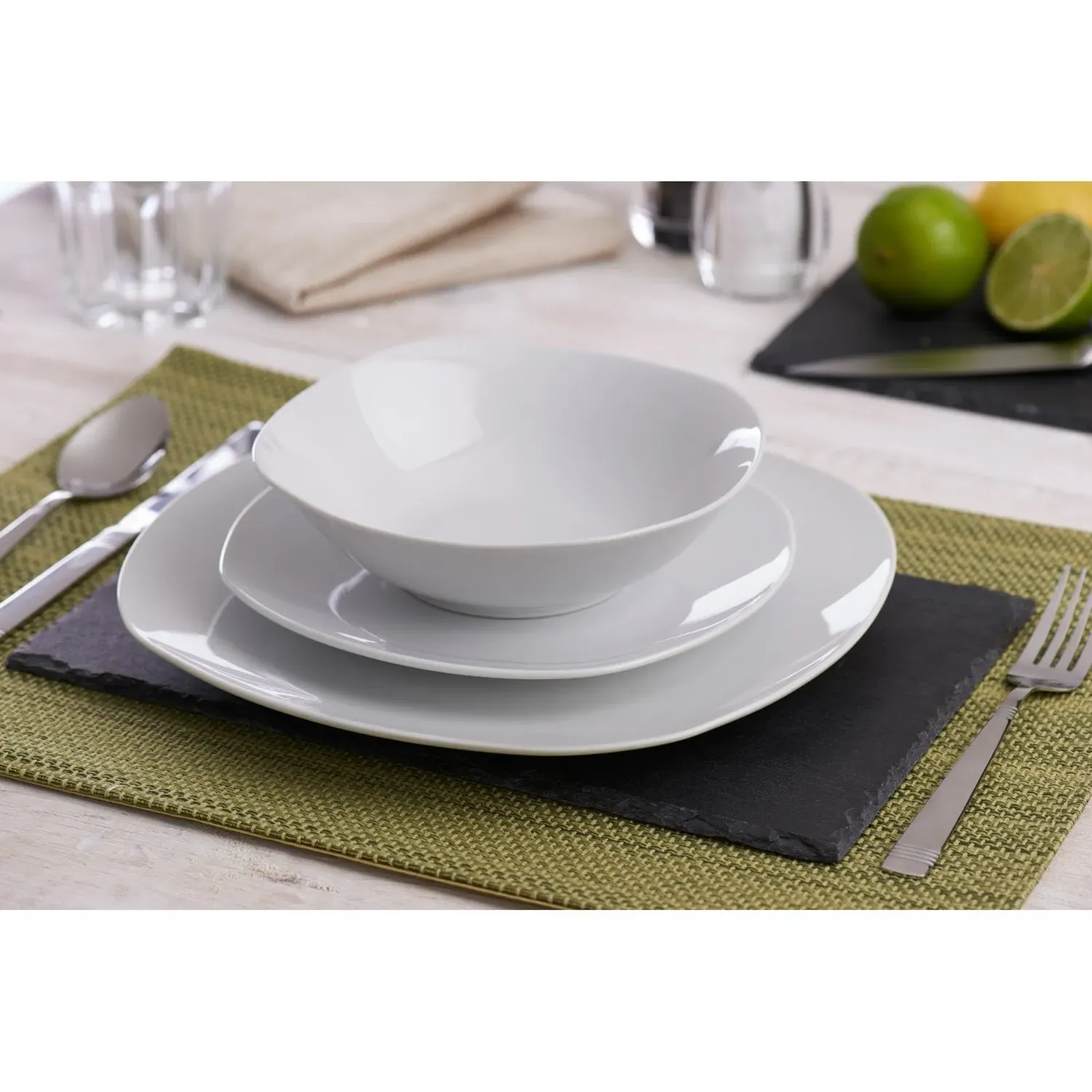 Quadra 12 Piece Dinner Set - White