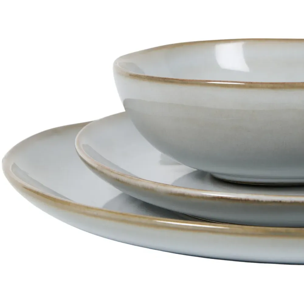 Quartz Reactive Glaze 12 Piece Dinner Set - White