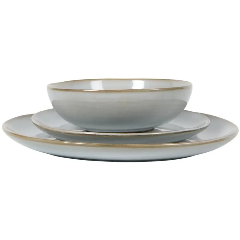 Quartz Reactive Glaze 12 Piece Dinner Set - White