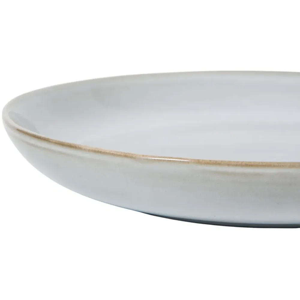 Quartz Reactive Glaze Serving Bowl - White