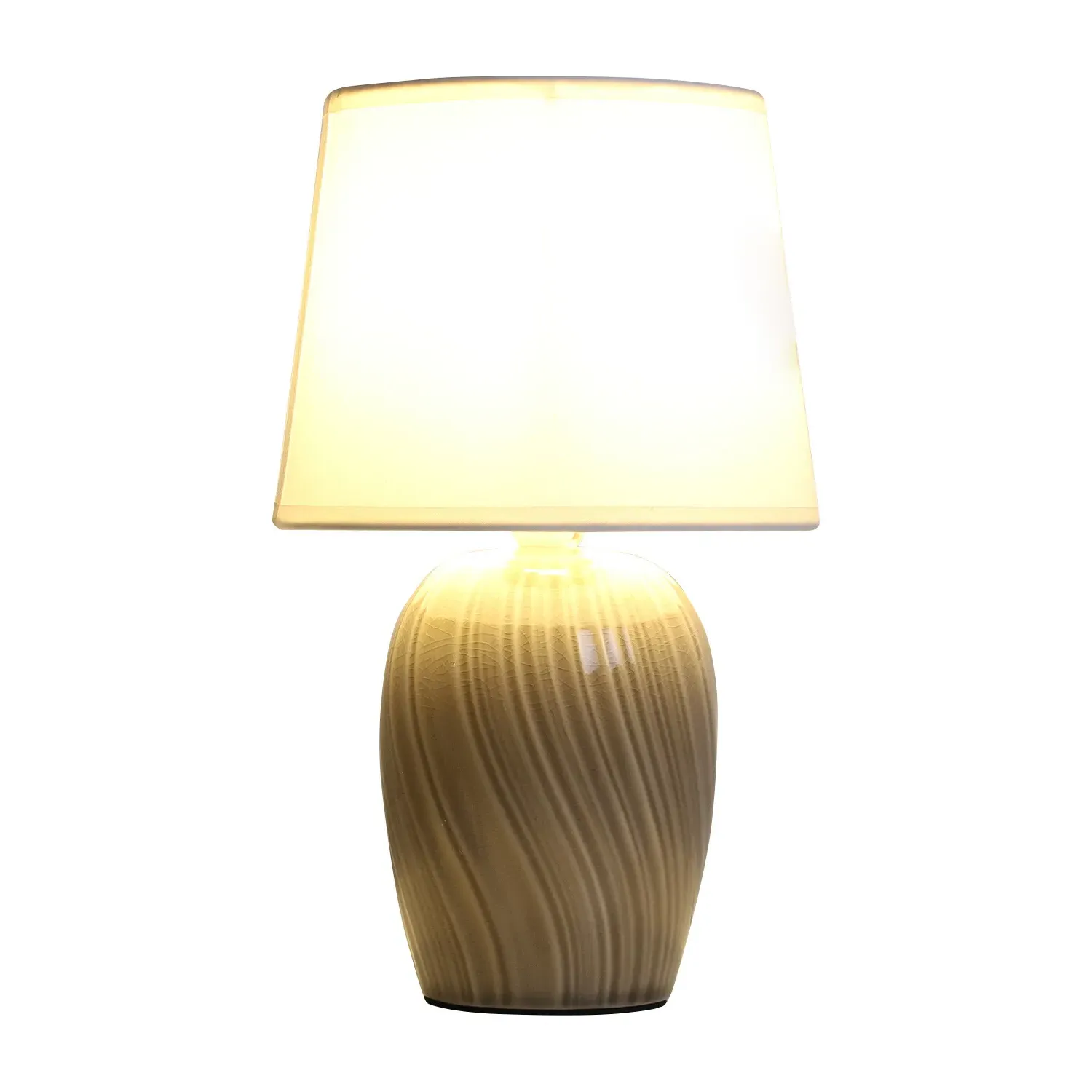 Quinn Swirl Table Lamp - Brown, Ceramic
