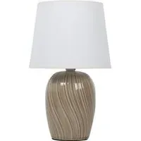 Quinn Swirl Table Lamp - Brown, Ceramic