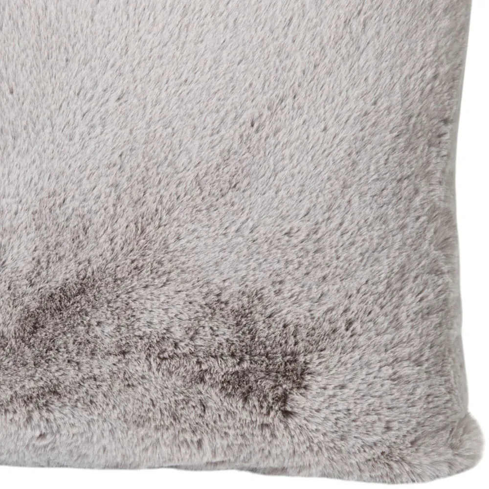 Rabbit Faux Fur Cushion - Grey