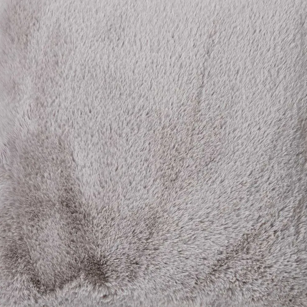 Rabbit Faux Fur Cushion - Grey
