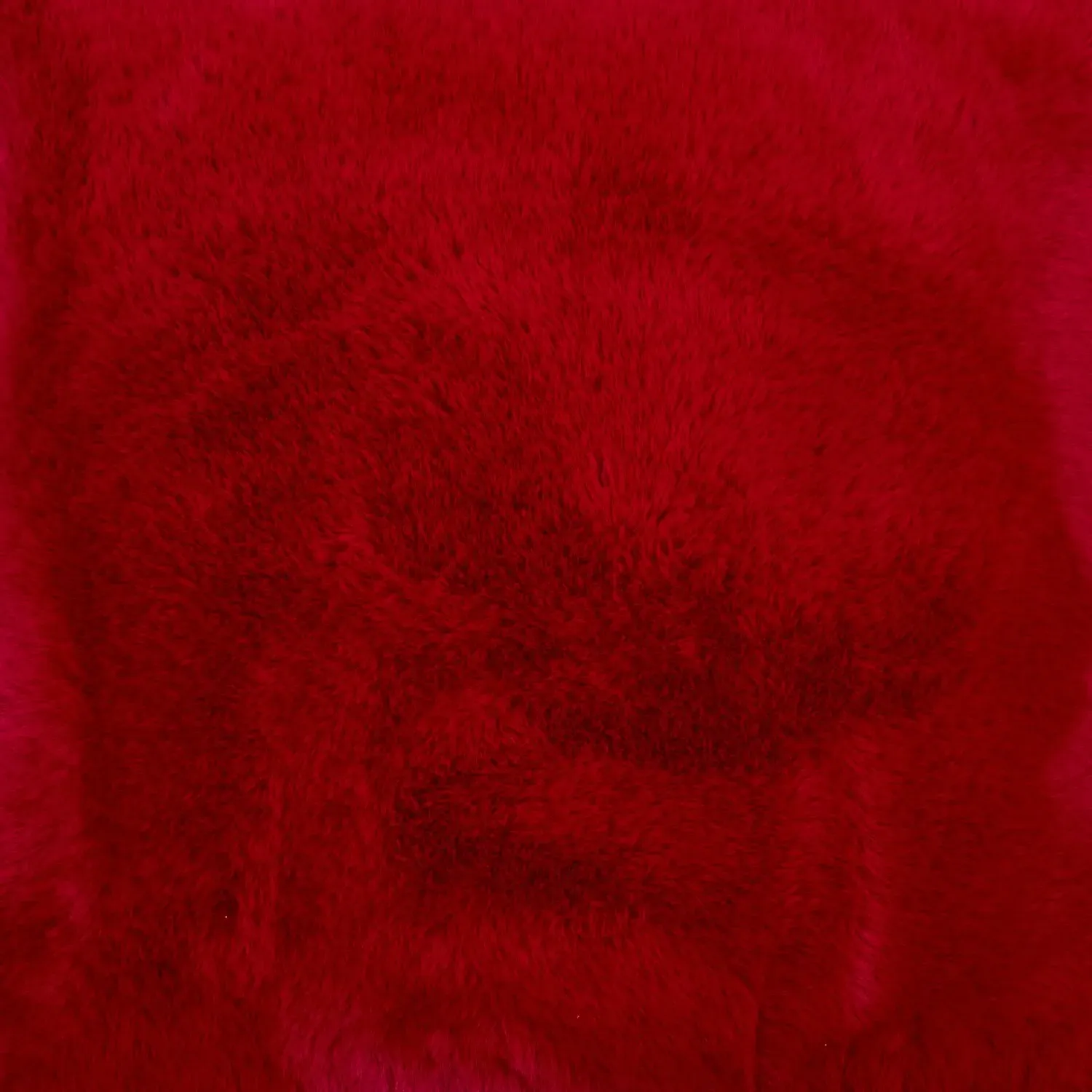 Rabbit Faux Fur Cushion - Red