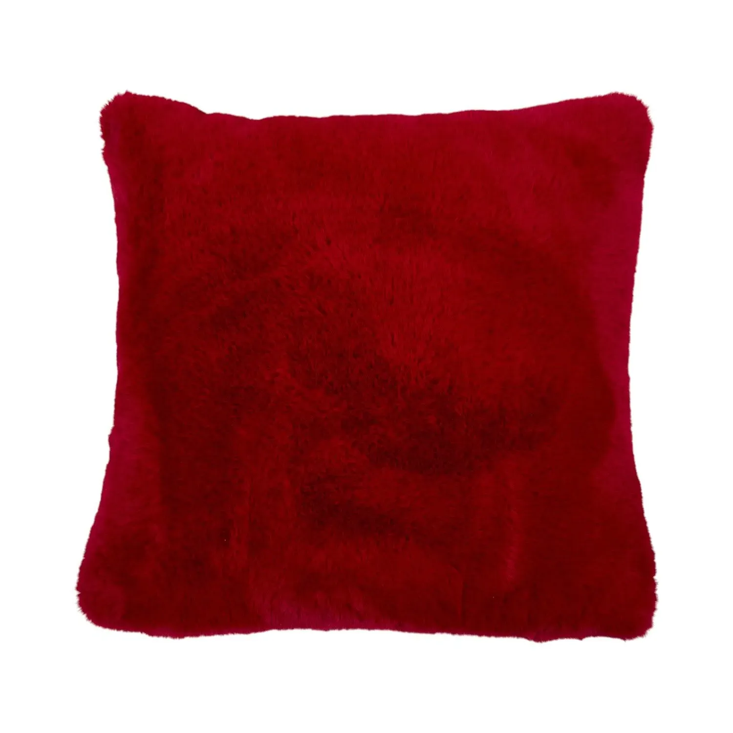 Rabbit Faux Fur Cushion - Red