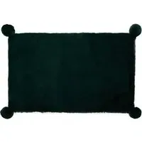 Rabbit Fur Pom Rug - Emerald