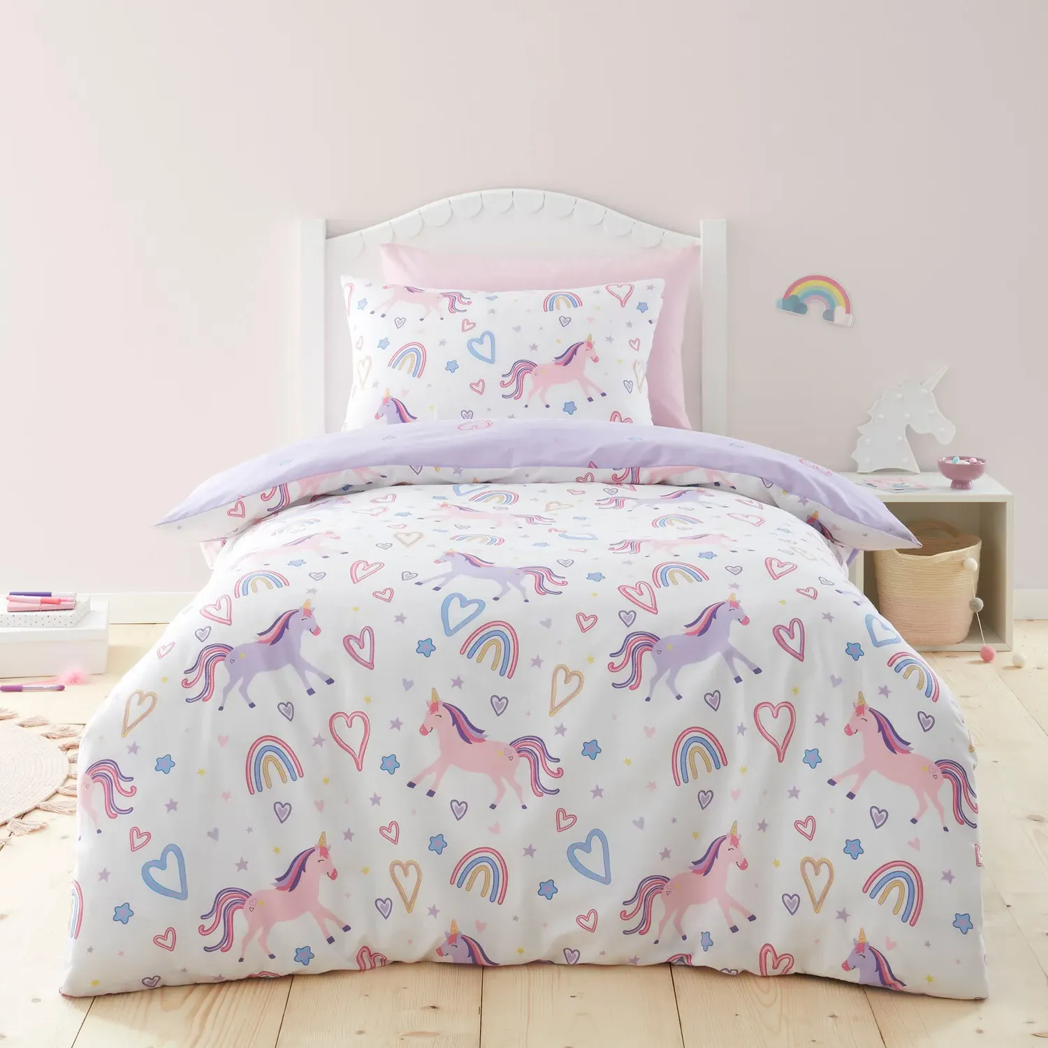 Rainbow Unicorn Duvet Set - Purple
