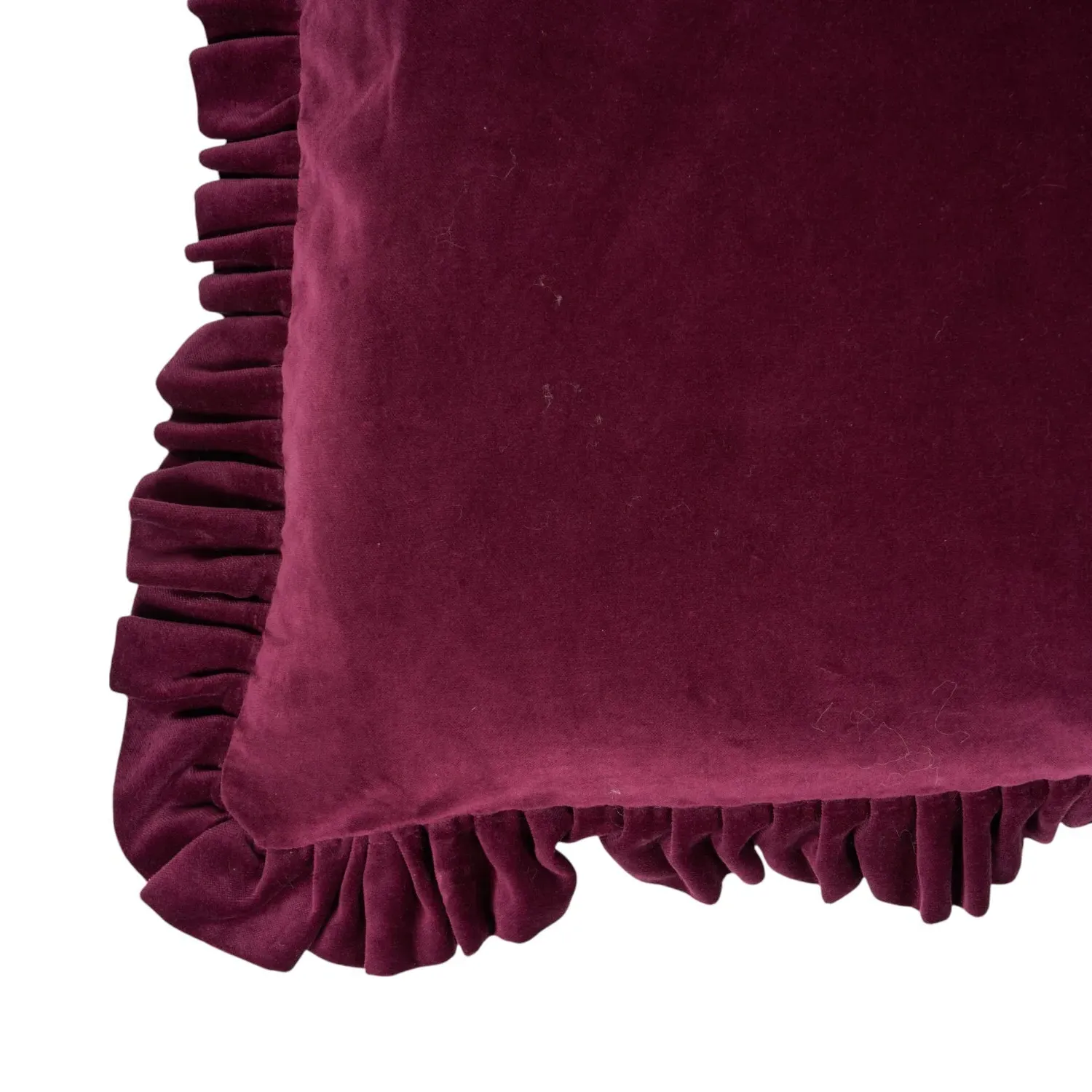 Raphael Ruffle Cushion - Burgundy