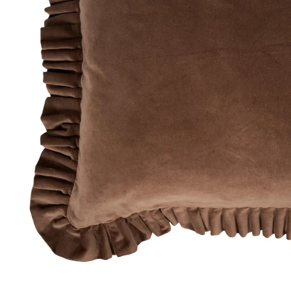 Raphael Ruffle Cushion - Cabernet