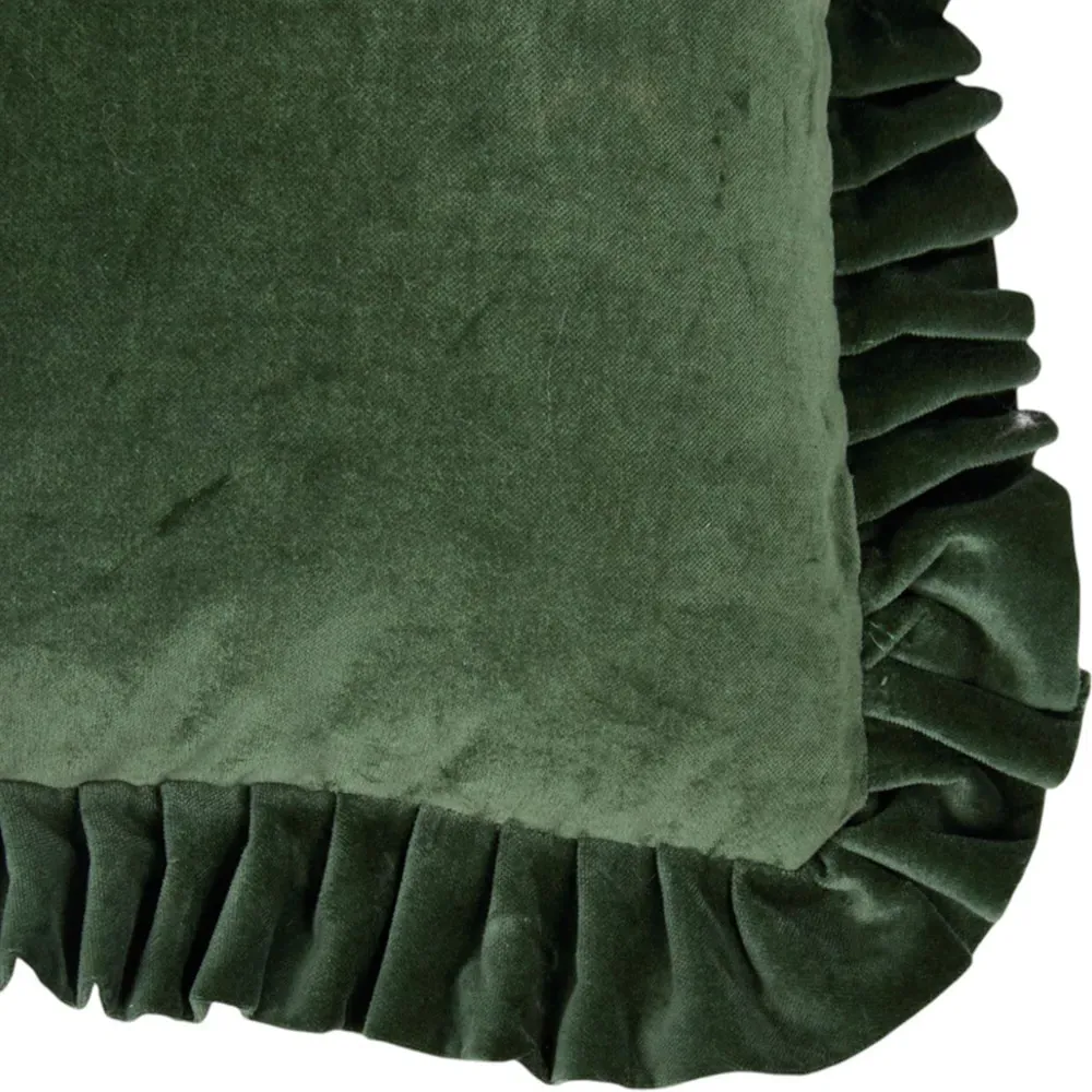 Raphael Ruffle Cushion - Olive