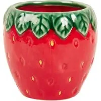 Raspberry and Strawberry Ceramic Candle - Red
