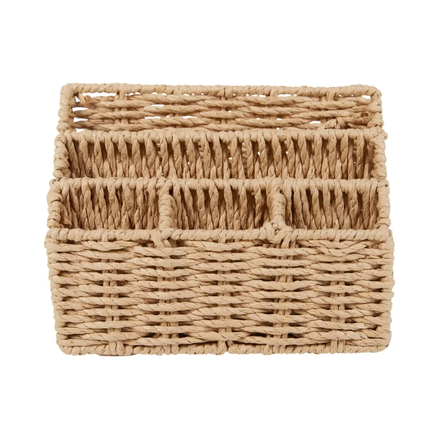 Rattan Desk Organiser - Brown