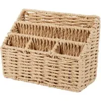 Rattan Desk Organiser - Brown