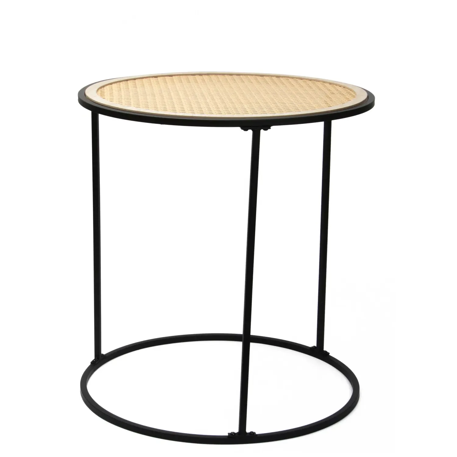 Rattan Side Table Set of 2 - Black