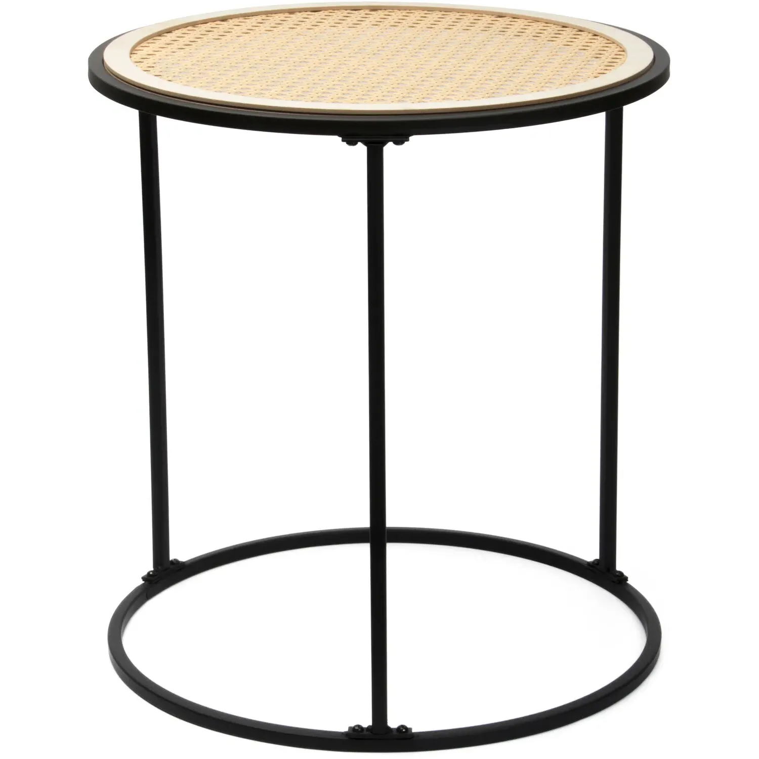 Rattan Side Table Set of 2 - Black