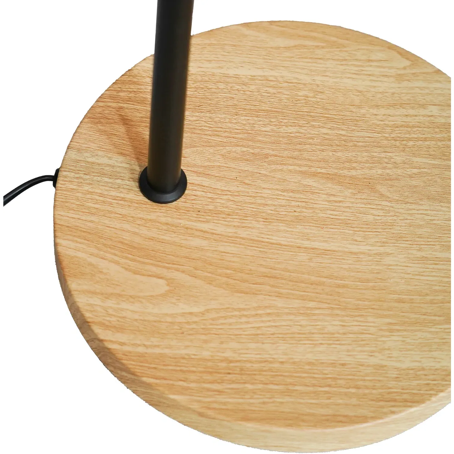 Raylee Floor Lamp with Flower Shade - Wood, Black