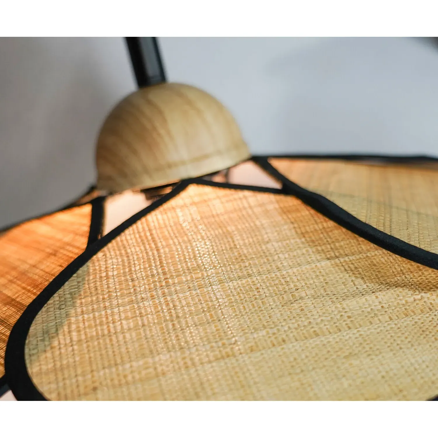 Raylee Floor Lamp with Flower Shade - Wood, Black