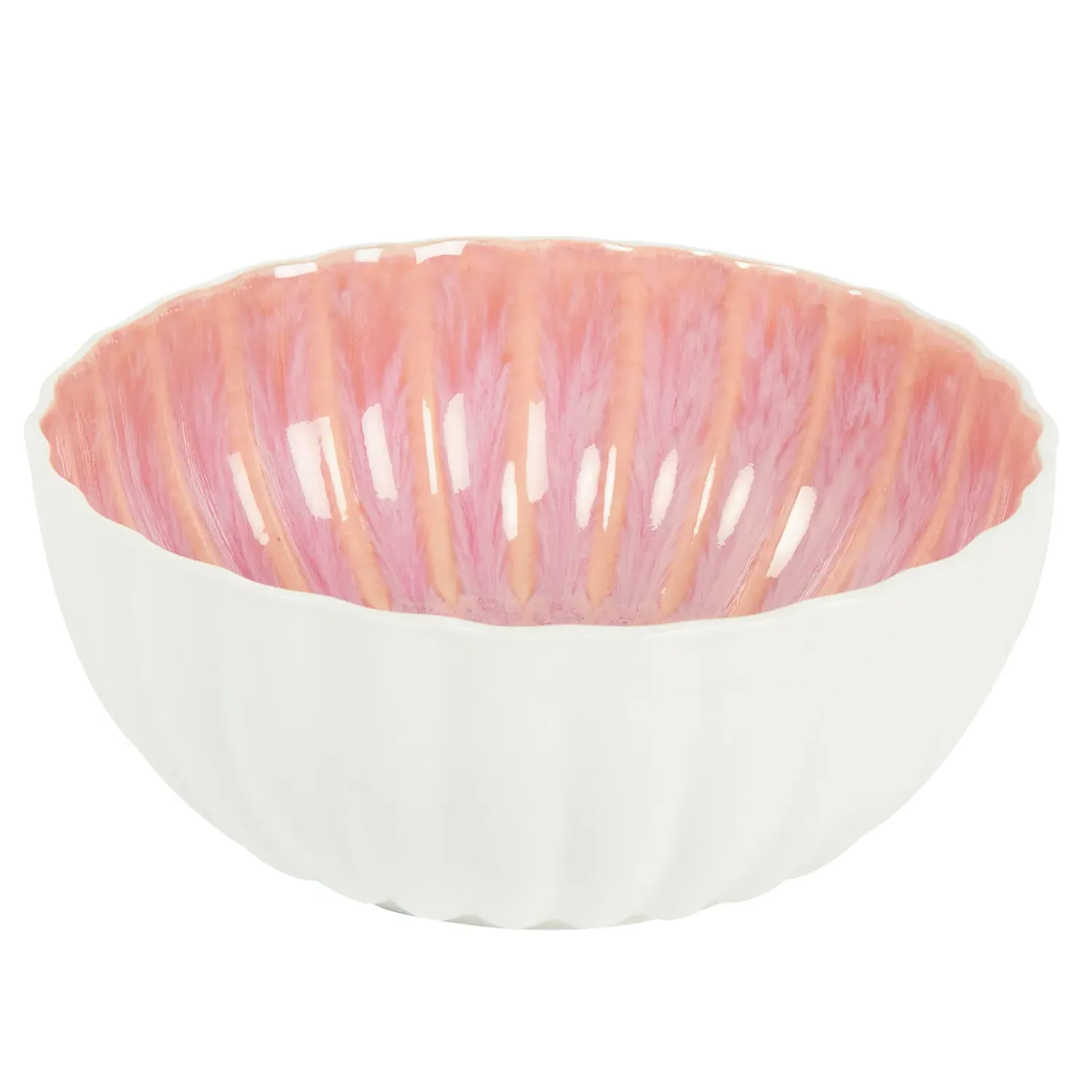 Reactive Glaze Rice Bowl - Pink image