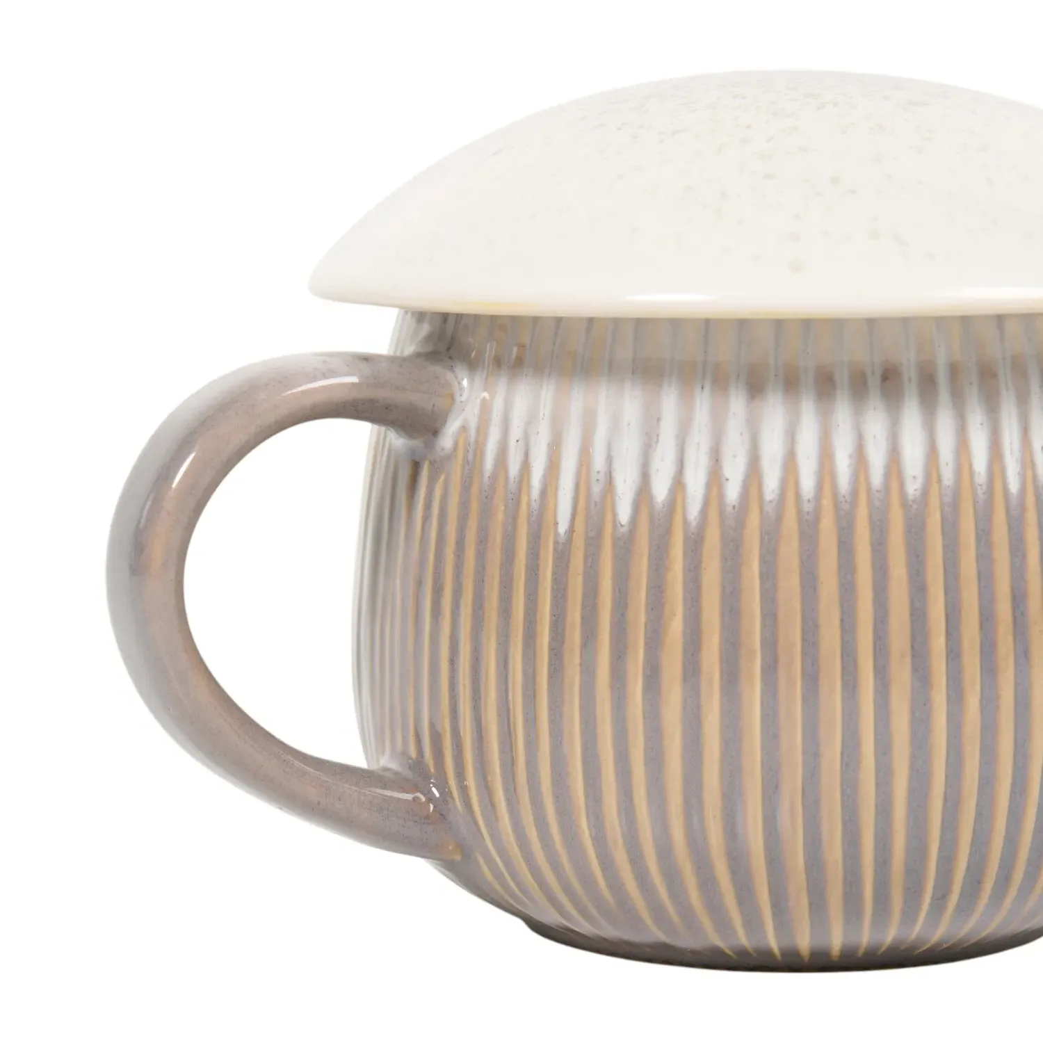 Reactive Glaze Soup Mug with Lid