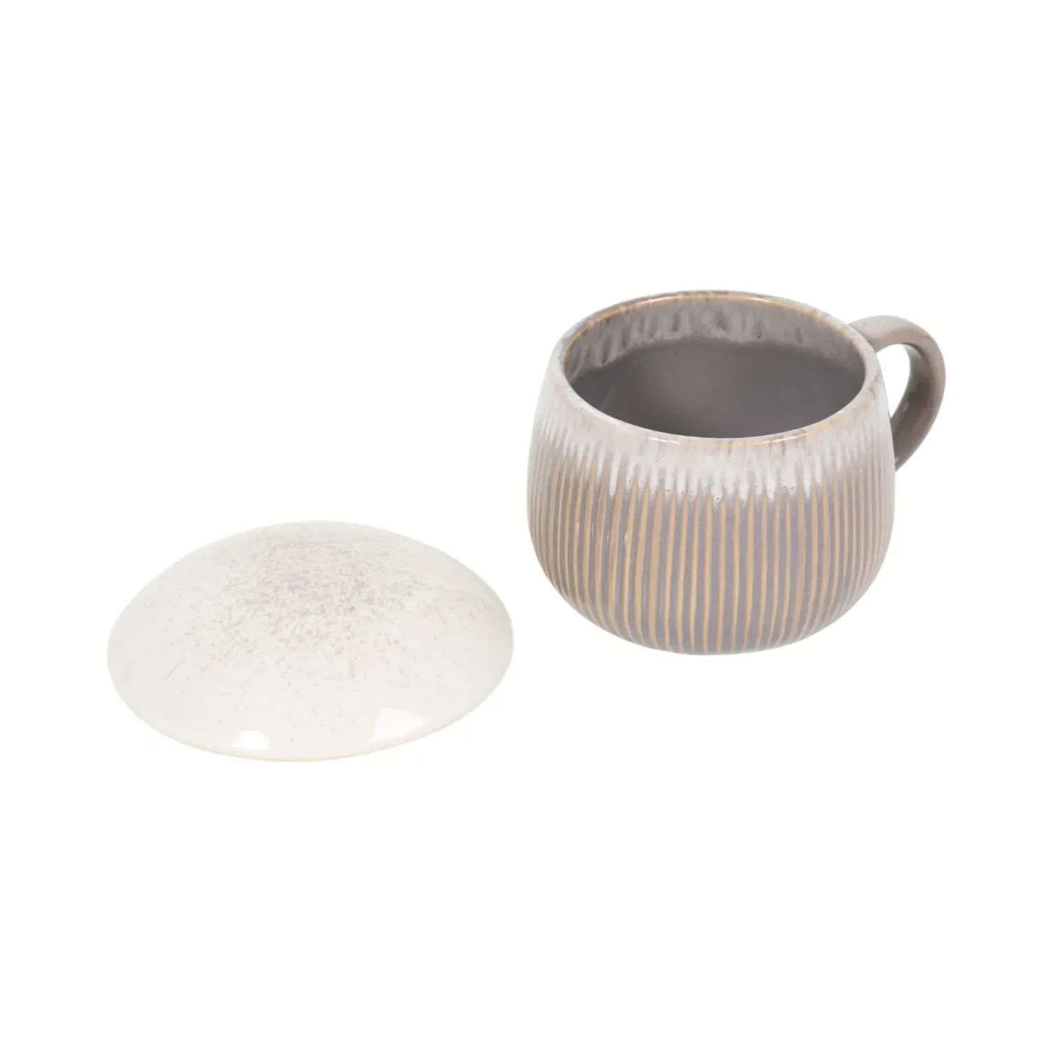 Reactive Glaze Soup Mug with Lid