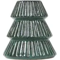 Reactive Glaze Tree Tealight Holder - Green
