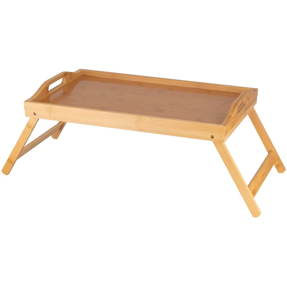 Rectangular Bamboo Bed Tray with Folding Legs