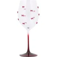 Red Bows Wine Glass - Red