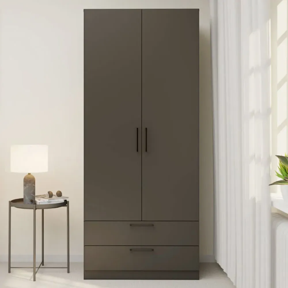 Regent 2-Door Wardrobe with 2 Drawers - Black