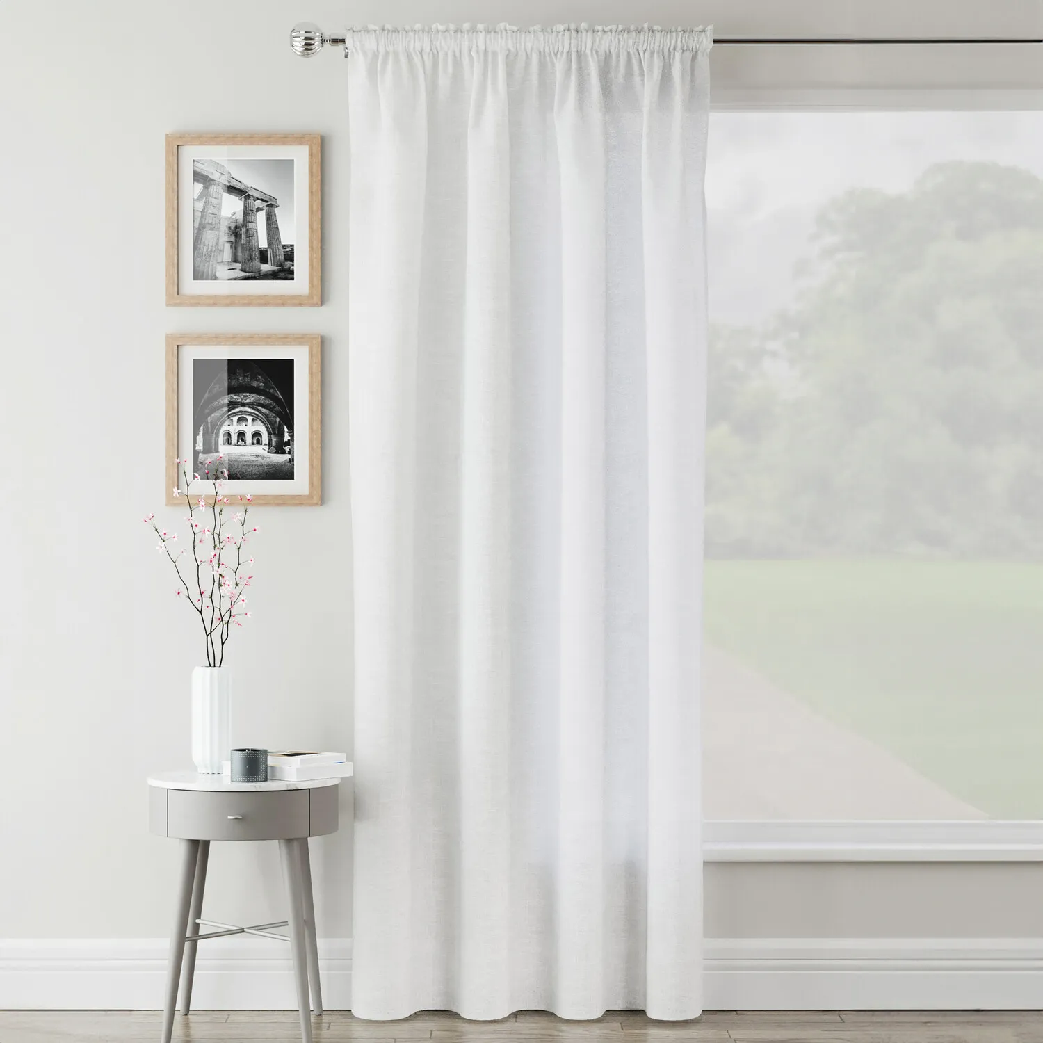 Rhodes Voile Panel Curtain - Charcoal image