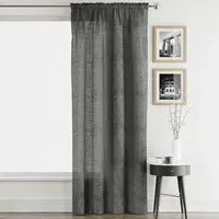 Rhodes Voile Panel Curtain - Charcoal
