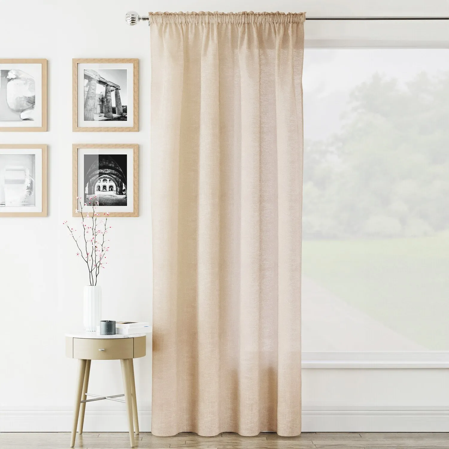 Rhodes Voile Panel Curtain - Natural