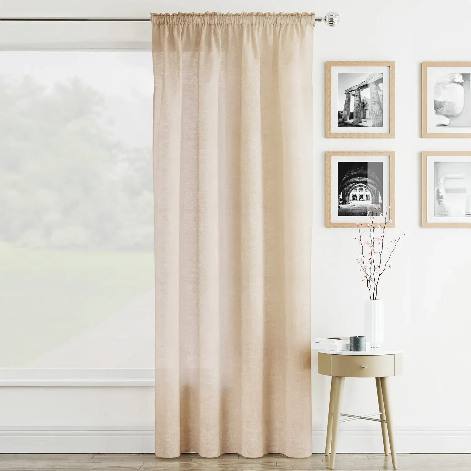Rhodes Voile Panel Curtain - Natural