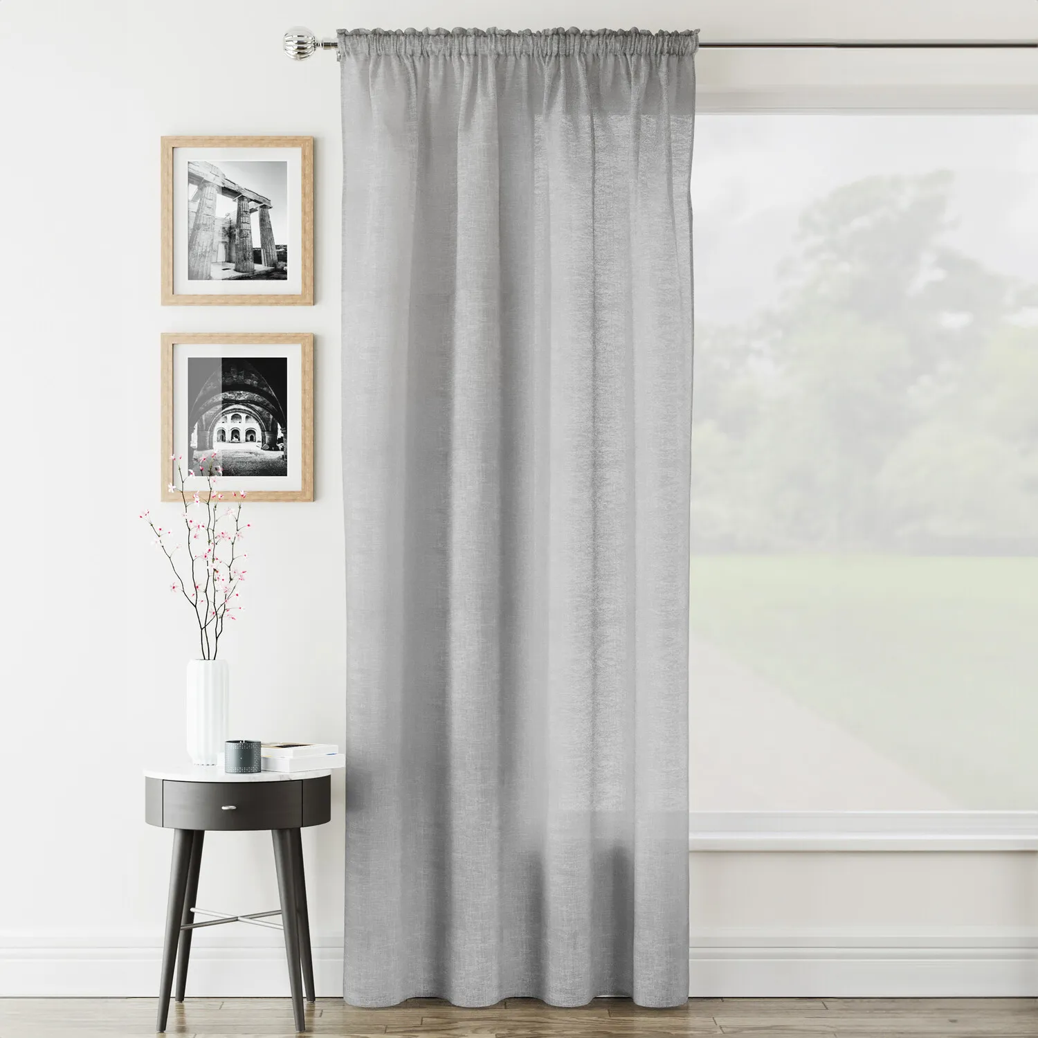 Rhodes Voile Panel Curtain - Silver