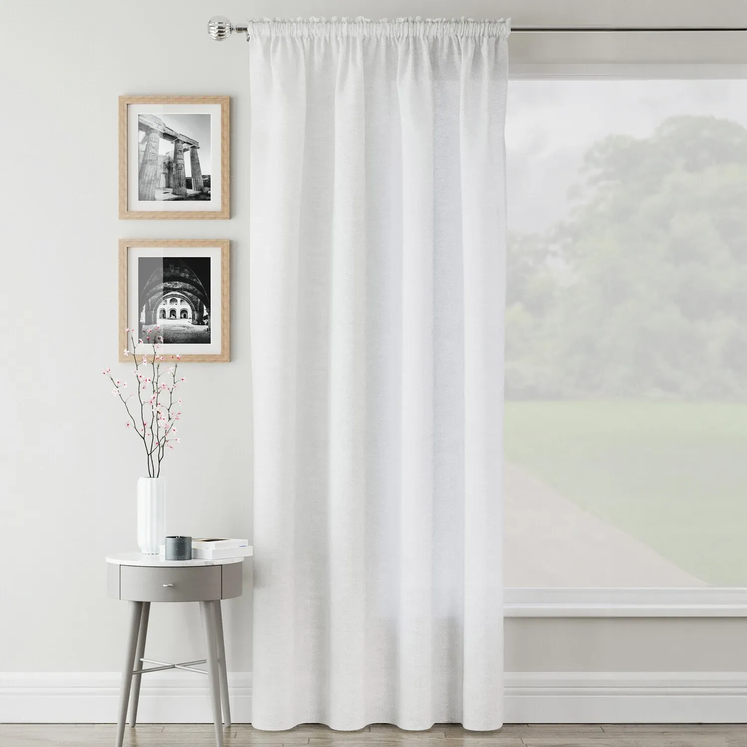 Rhodes Voile Panel Curtain - White